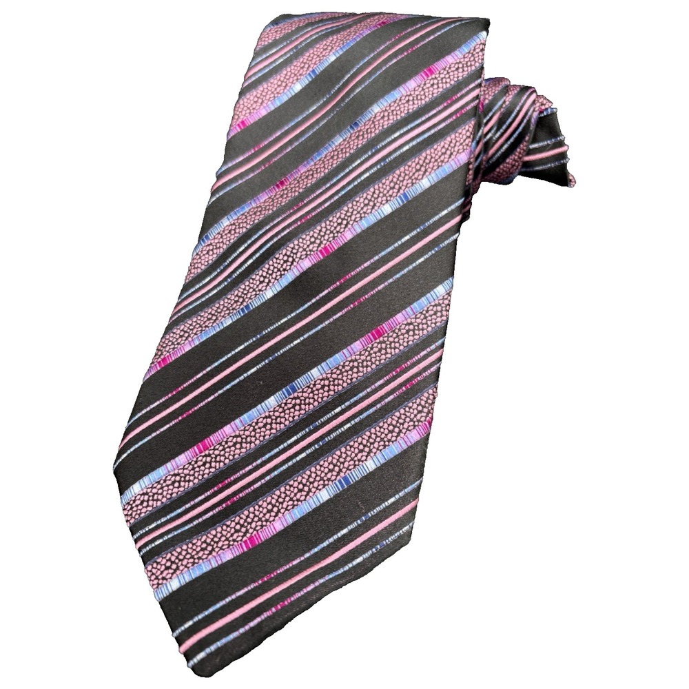 ROBERT TALBOTT Men's Tie XLONG 100% Silk Best of Class STRIPED Pink Purple 66.5"
